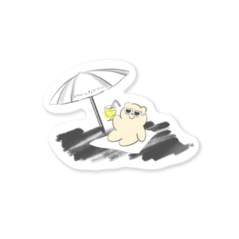 おすましくま子とbeach party ステッカー